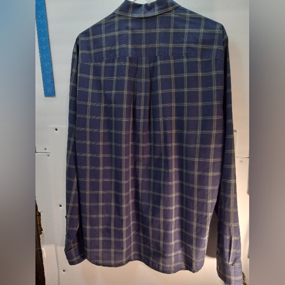 7 For All Mankind Western Plaid Blue Large Business Casual Shirt Office Cowboy - Picture 2 of 16